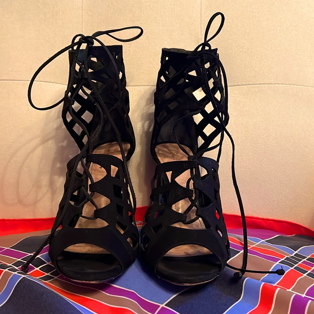 SCHUTZ size 8 Blake ankle-tie sandal